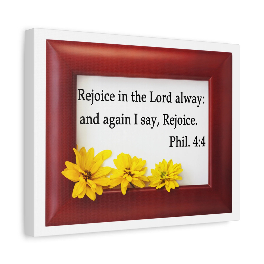 Scripture Walls Rejoice In The Lord Frame Philippians 4:4 Bible Verse Canvas